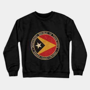 Vintage Democratic Republic of Timor Leste East Oceania Oceanian Flag Crewneck Sweatshirt